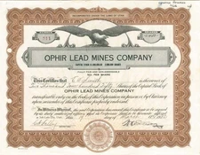 Ophir Lead Mines Co. - Mining Stocks