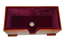 Upright Double Bass Wooden Stand Burgundy Velvet Plush Cushions 3/4