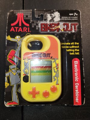 Atari Breakout Electronic Handheld Arcade Game Travel Carabiner Mini - NEW