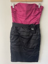 White House Black Market Womens Dress Size 4 Fuscia Black MIDI Cocktail Formal 