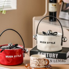 High household light ceramic fruit basket with lid, storage box pack