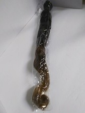 womens straight hair extentions 24" long brown with hi lites T4 