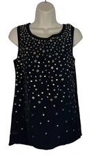 INC INTERNATIONAL CONCEPTS Women's Small Studded Embellished Blouse High Low Hem