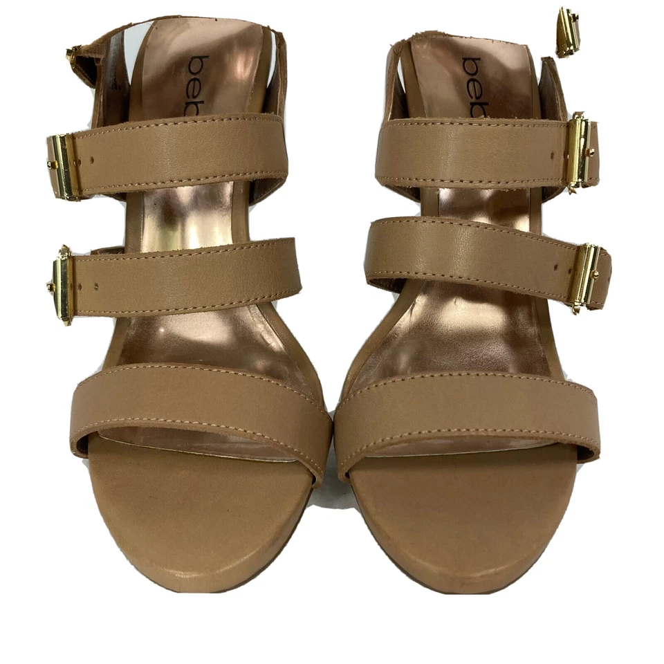 Sandalias Bebe Raya para mujer talla 6 cuero hebilla gladiador punta abierta tacón de aguja Foto 2 de 4