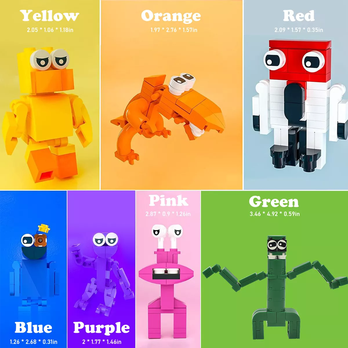 Rainbow Friends Set of 8 People From Roblox Custom Building 