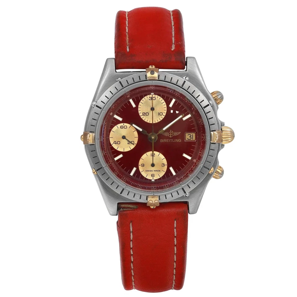 Breitling Chronomat 41 Steel Burgundy Dial Automatic Men Watch 81950