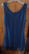 Gabrielle Solid Navy Blue Sleeveless Dress Lined Size 2X