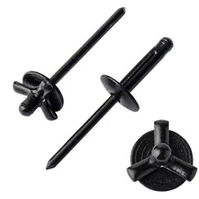 50pcs 3/16" x 1" Large Head Tri-Fold Exploding Aluminum Pop Rivets (Black)
