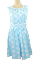 Dickins & Jones Pale Blue Spotted Floaty Sleeveless Dress Orig Price £59