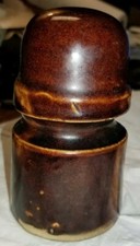 Vintage brown porcelain insulator
