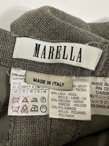 Marella Women Pants Flat Front Gray Wool Blend Luxury size 10 Made in Italy - Picture 11 of 12