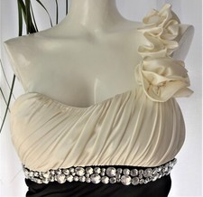 City Triangles Long Stretchy Prom Dress White and Black with Diamonds