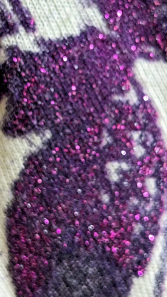 Top de mujer JMS Just My Size 3X púrpura brillo leopardo gato floral artístico maximalista Foto 3 de 4