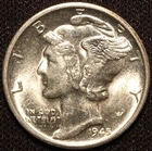 1945 S Mercury Dime, BU, Higher Grade, Tougher Date!
