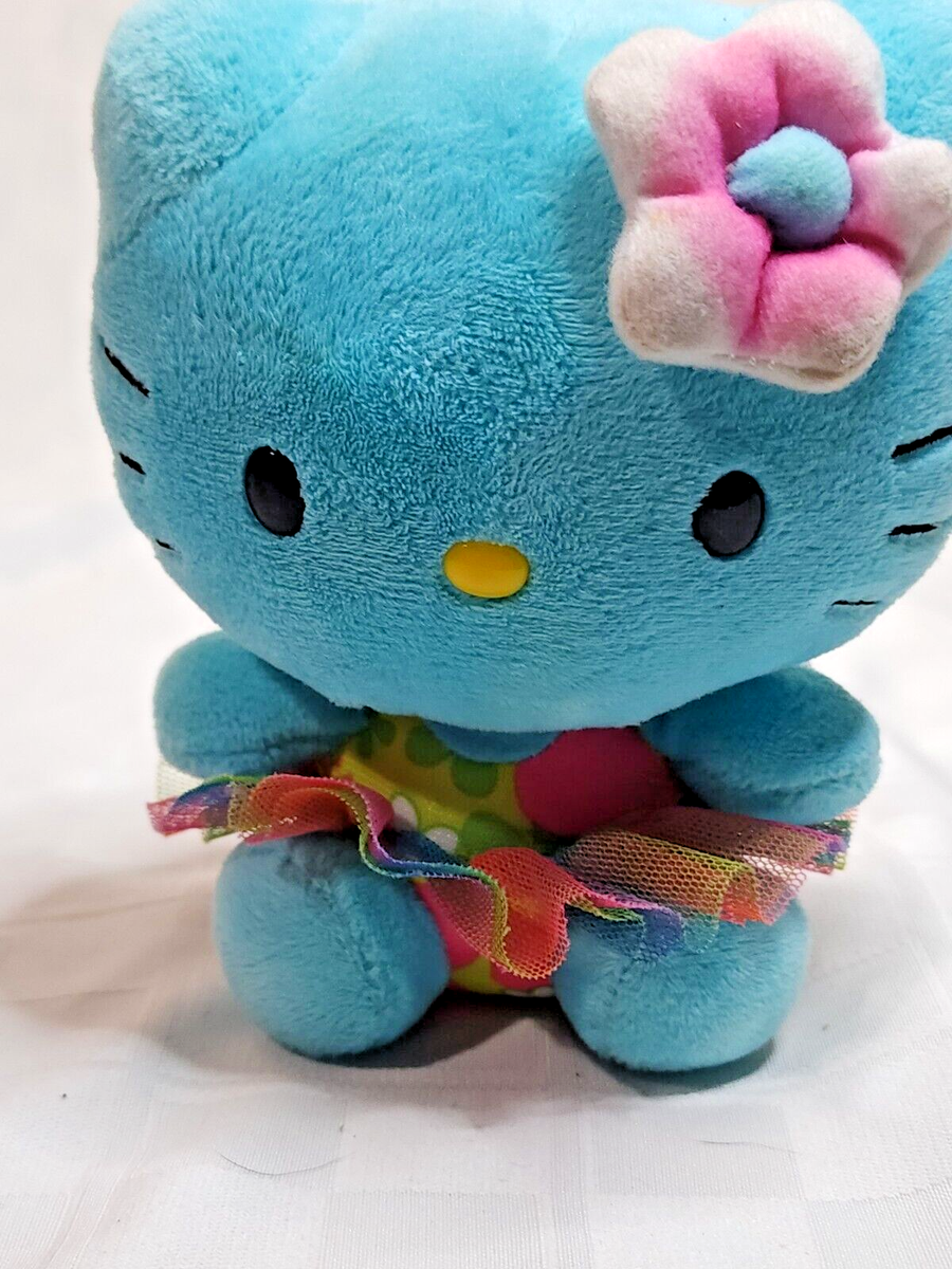 TWO Ty Beanie Baby HELLO KITTY PINK & BLUE PLUSH No Hang Tags
