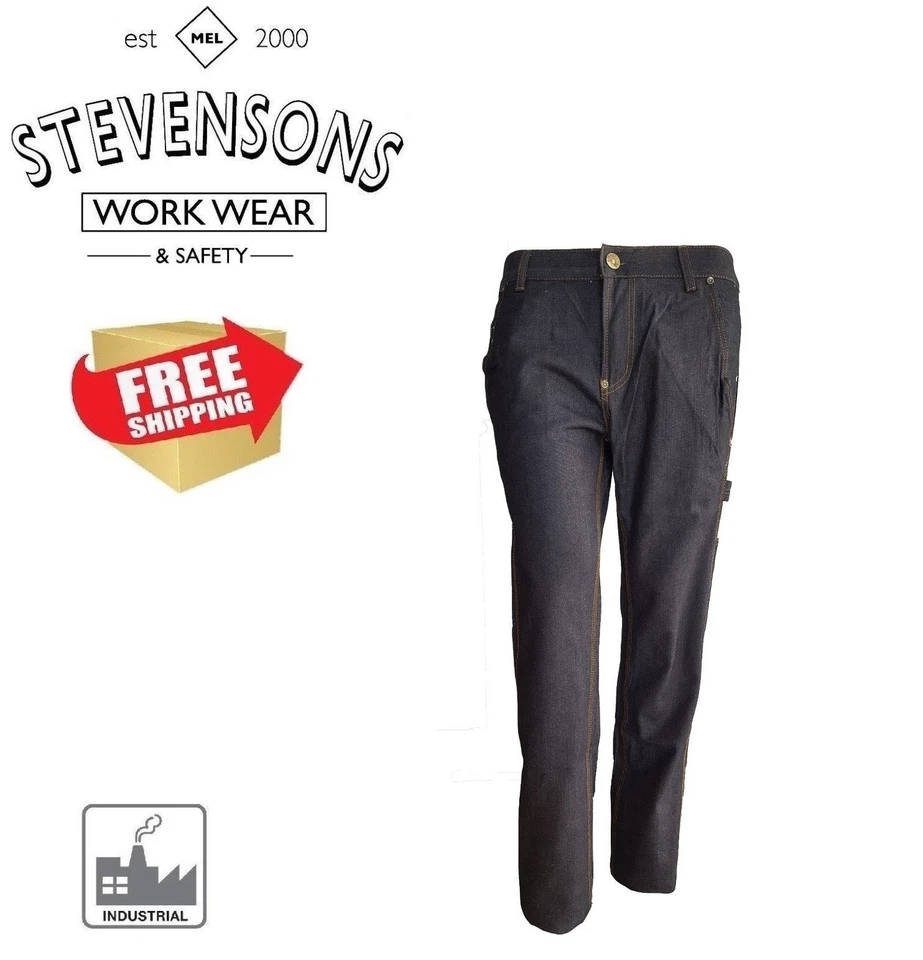 Men's Slim Fit Work Wear Multi Pocket Denim Jeans