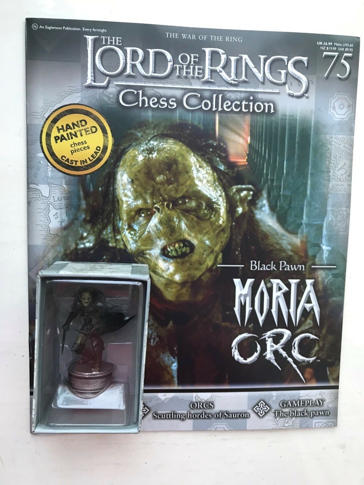 LORD OF THE RINGS CHESS COLLECTION 75 MORIA ORC EAGLEMOSS FIGURINE + MAGAZINE