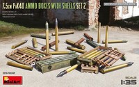 7.5Cm Pak40 Ammo Boxen With Shells Set 2 1:3 5 Kunststoff Modell Kit Miniart