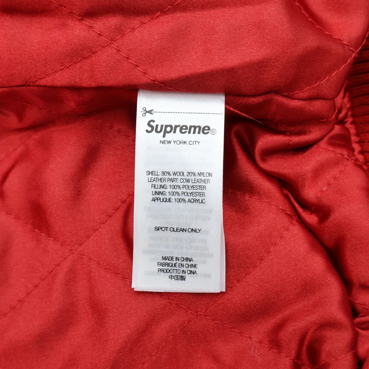 Supreme Big Logo Chenille Varsity Jacket Red | eBay