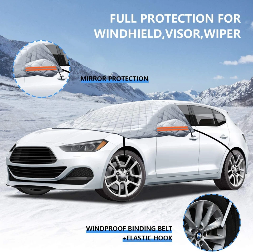 Cubierta de nieve para parabrisas de coche 4 capas a prueba de arañazos a prueba de hielo cubierta de hielo invierno Foto 2 de 4