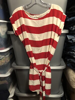 knee length dresses for ladies Kalico Halter Mini Dress Red / White Stripe main image 1