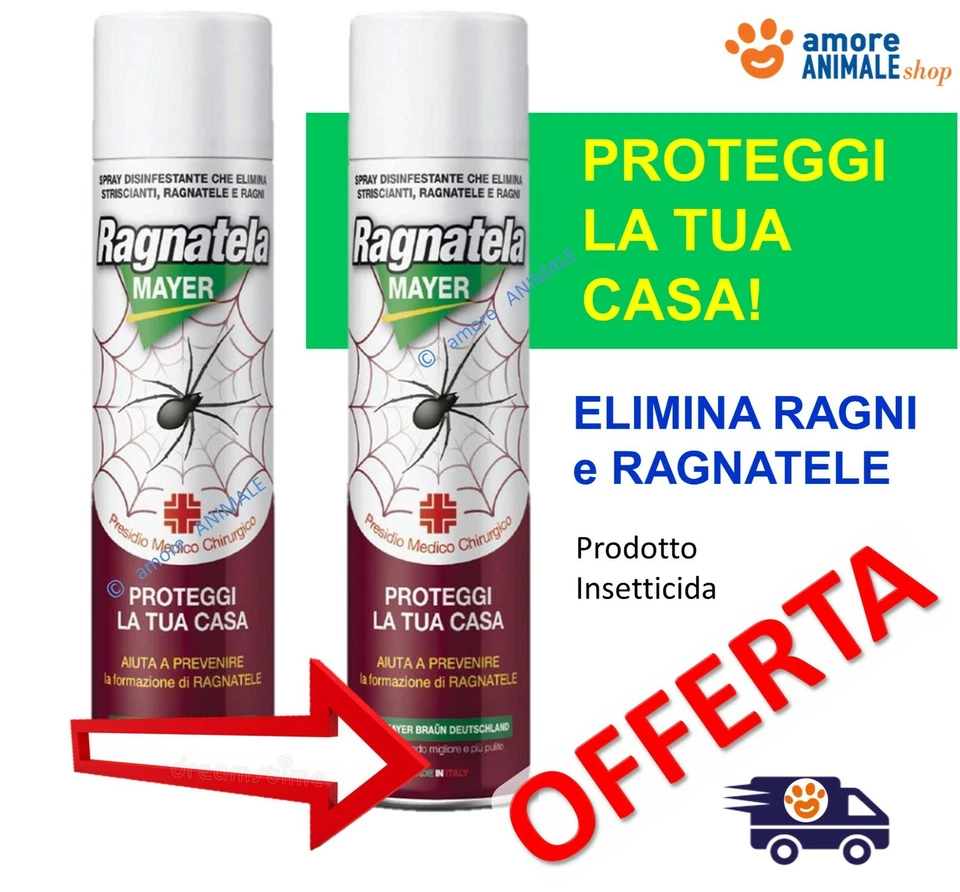 RAGNATELA Mayer Braun Spray → ml 400 - Insetticida Elimina Ragni Formiche Cimici