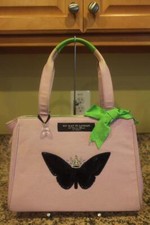 My Flat In London Canvas Pink With Butterfly Logo Handbag Satchel Purse (pu130