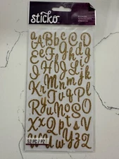 Sticko Autocollant Dimensional Sticker Sweetheart Gold Glitter SM 52PC Scrapbook