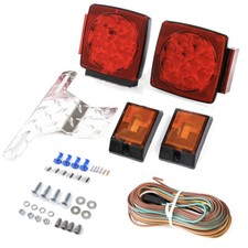 Rear Led Submersible Tail Brake Stop License Light Kit Trailer Boat Rv Under 80