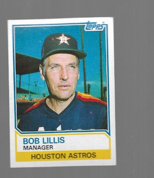 BOB LILLIS 1983 TOPPS #66 MANAGER HOUSTON ASTROS