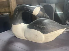 Bill Huebbe Fiberglass Canadian Goose XL 23” Sculpture Duck Decoy Signed 1980