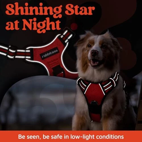 Dog Harness for Large Dogs, No Pull Dog Vest Harness X-Large Red