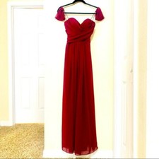 Hayley Paige Burgundy Chiffon Dress prom size 4