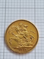 1879 Queen Victoria Gold Full Sovereign. Melbourne Mint, Victoria Young Head.