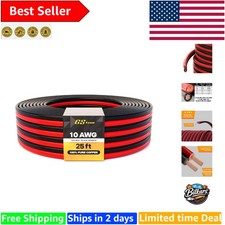 Flexible 10 Gauge Pure Copper Wire - 25 ft Speaker Power Cable for All Uses