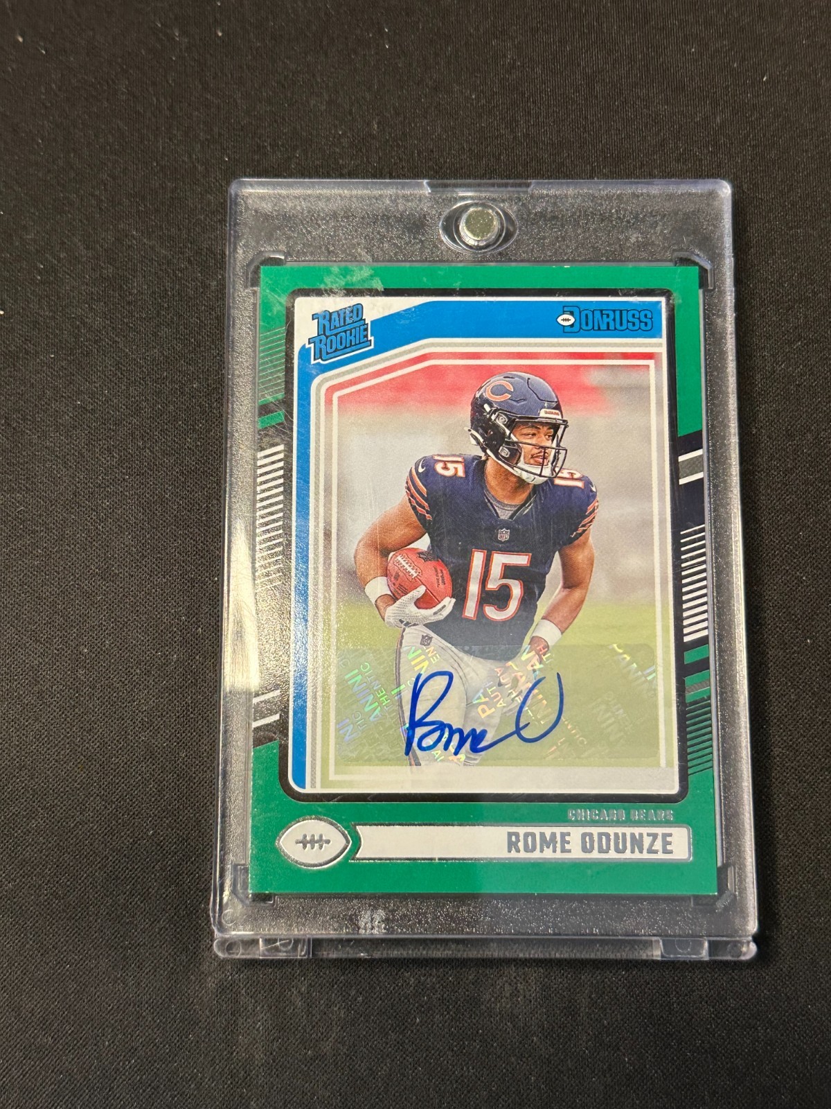 2024 Panini Donruss - Rated Rookie Rome Odunze #309 Green Autographs (AU, RC)