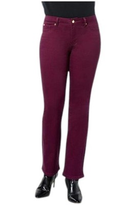 IMAN Women's Global Chic Perfect Fit 360 Slim Bootcut Jean Burgundy