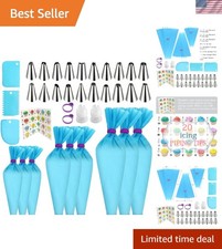 Reusable Piping Bags and Tips Set - Silicone Pastry Bags 3X 12    14    16    wit