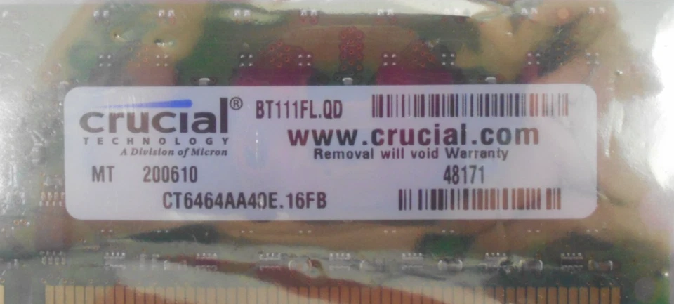 Crucial MT16HTF6464AY-40EB2 Memory Ram 512 MB 2RX8 PC2-3200U-333-12-B0 DDR2 400 - Image 3 of 4