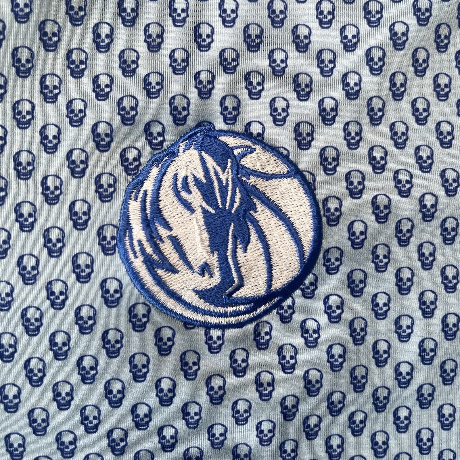 Peter Millar Summer Comfort Polo Shirt NBA Dallas Mavericks Skull AOP Men's XL image 4