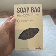 ZOMCHI 1 Piece Exfoliating Soap Bags, Savers for Bar Soap, Grey