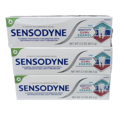 3 Pack Sensodyne Sensitivity Gum & Enamel Mint Toothpaste 2.3 oz Each EXP 12/26