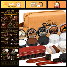 Shoe Polish Kit - 16 Pcs Leather Cleaning & Conditioning Set for Shine & Care