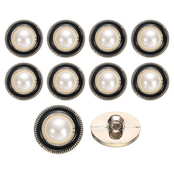 10Stk 25Mm Runde Vintage Resin NäHnäHte KnöPfe Mantel Perlmutt KnöPfe Schwarz-image