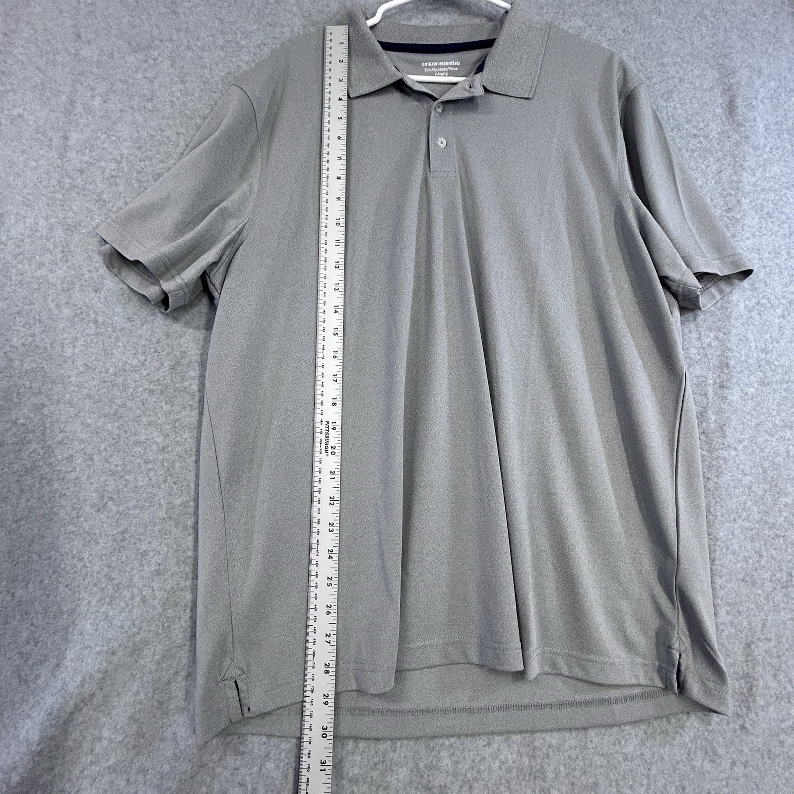 Amazon Essentials Gray Polo Slim Extra Large - image 3