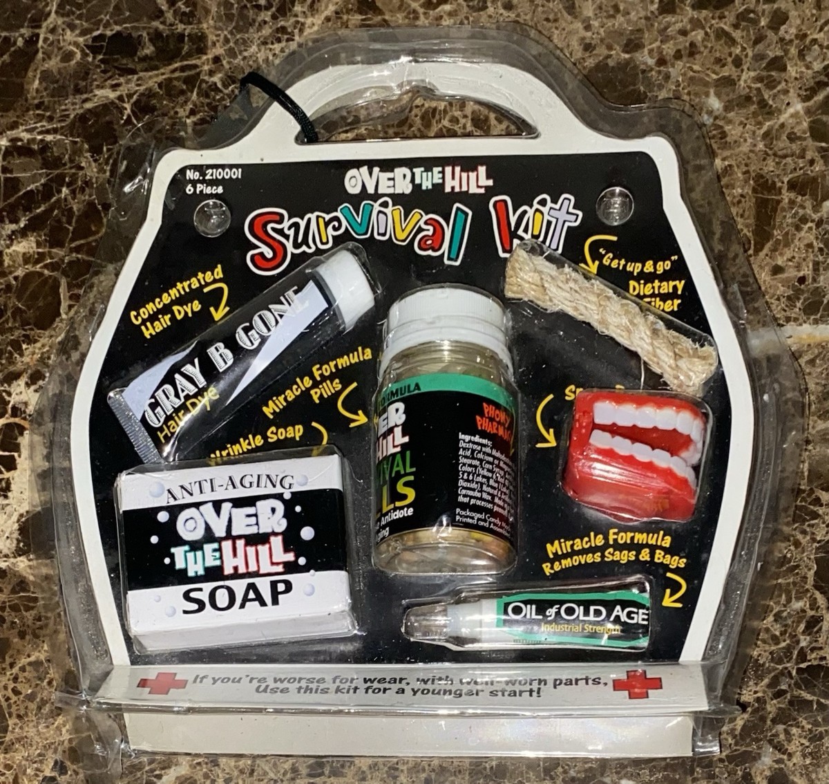 Over The Hill Survival Kit Party Gag Gift Novelty Pieces Old Age - Main Image