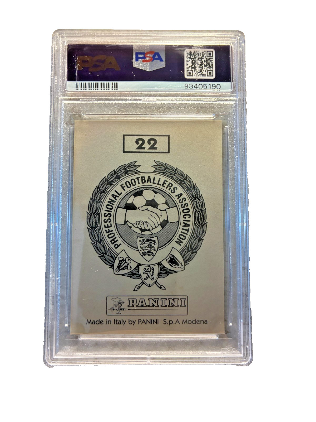 1996-97 Panini Official PFA Collection DAVID BECKHAM RC #22 PSA 8 NM-MT view 4