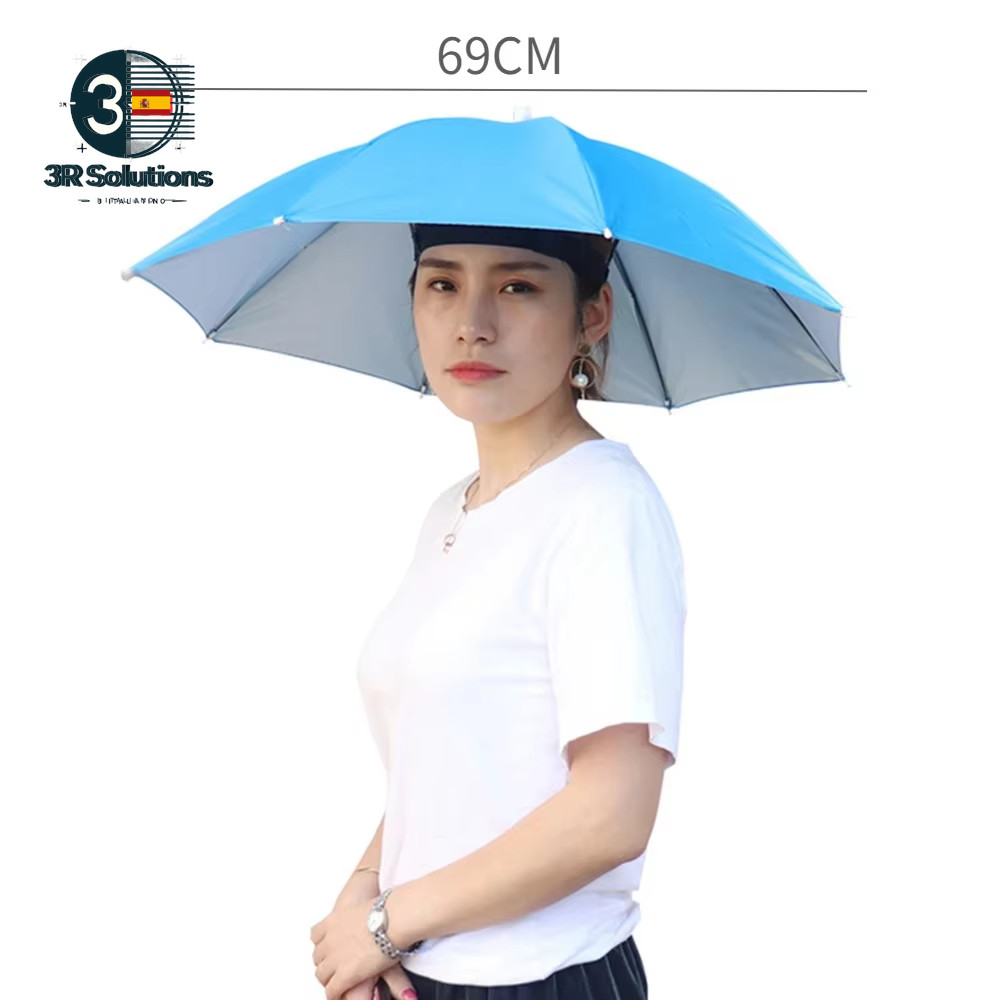 Gorro Paraguas Portátil Sombrero Manos Libres Sol Lluvia