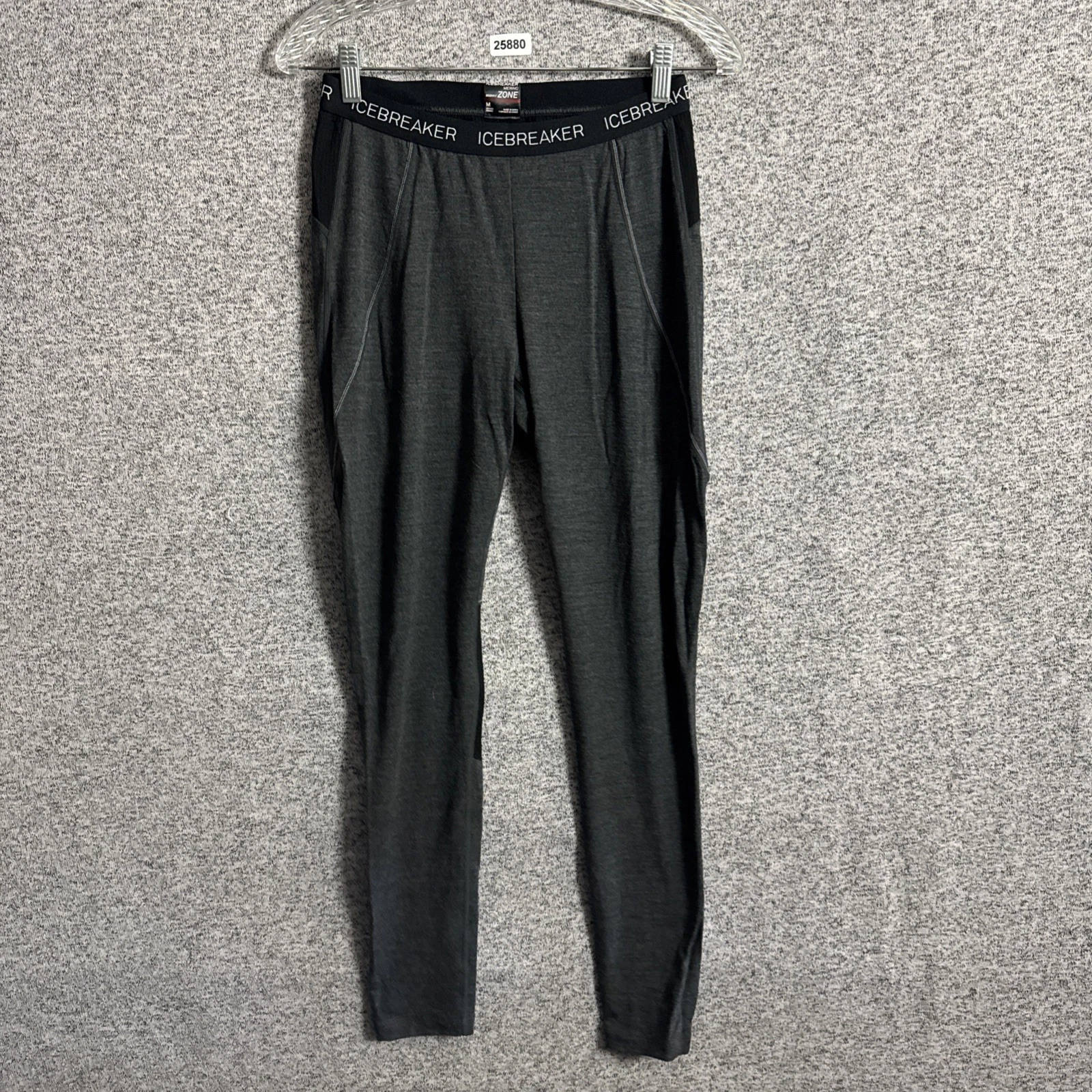 Icebreaker Zone Bodyfit Women's Medium Gray Merino Pull on Skinny Base Layer