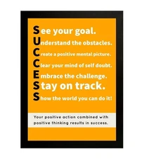Motivational Success Quote Framed Poster Inspirational Wall Art